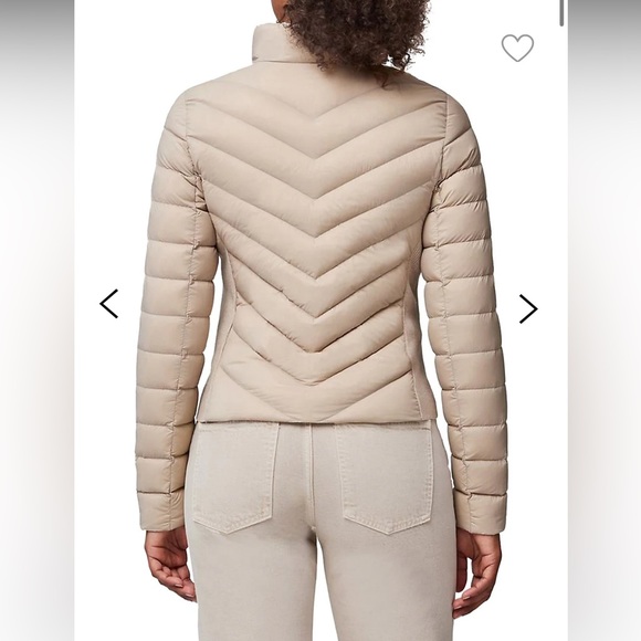 Soia & Kyo Andria Light Down Jacket in Beige Chevron Quilted Canadian High End - Picture 2 of 5